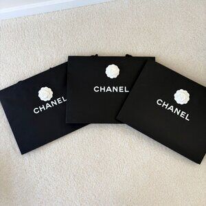 Authentic Chanel Paper Shopping Bags - Large x 3
